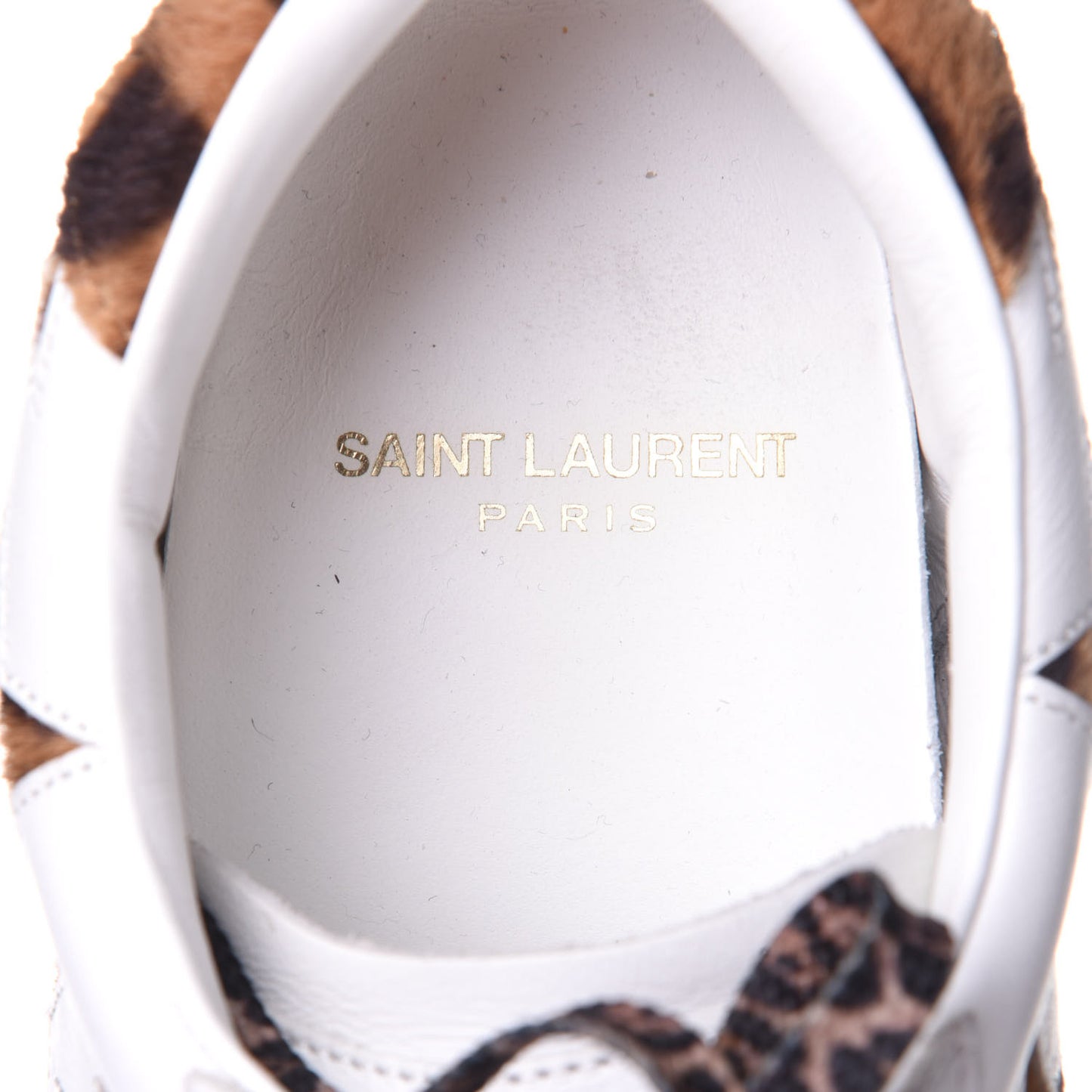 Calfskin Pony Hair Star Court Sneakers 38 White
