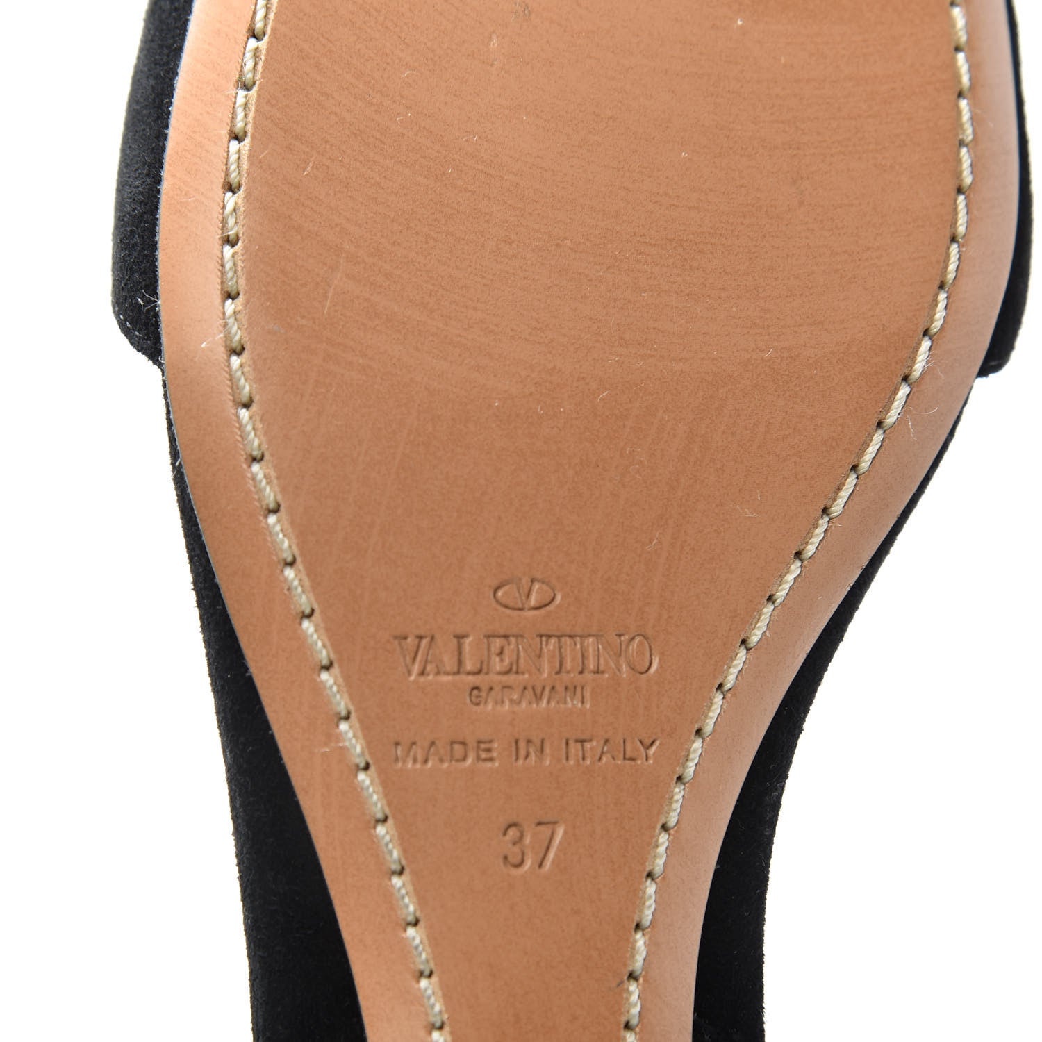 Valentino Garavani Suede Caged Ankle Strap Flat Sandals 37 Black 9 of 10