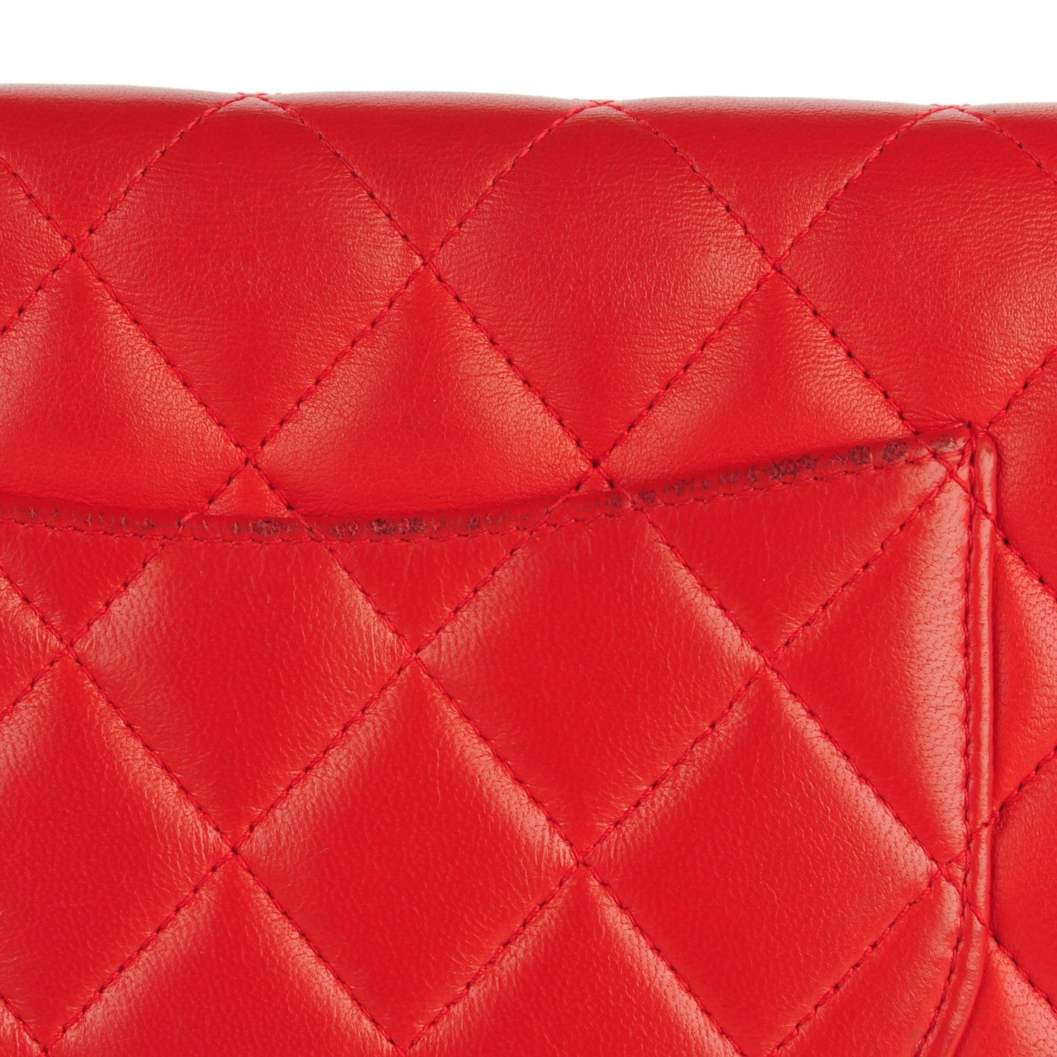Chanel Lambskin Quilted Wallet On Chain WOC Red 9 of 12