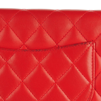 Chanel Lambskin Quilted Wallet On Chain WOC Red 9 of 12