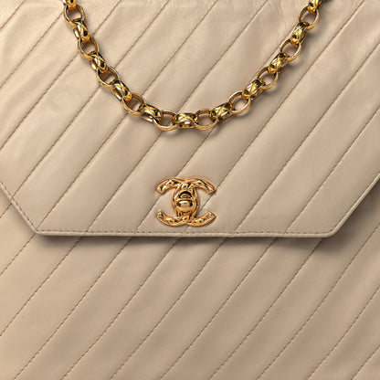 Chanel Lambskin Diagonal Quilted Tassel Camera Bag Light Beige 6 of 8