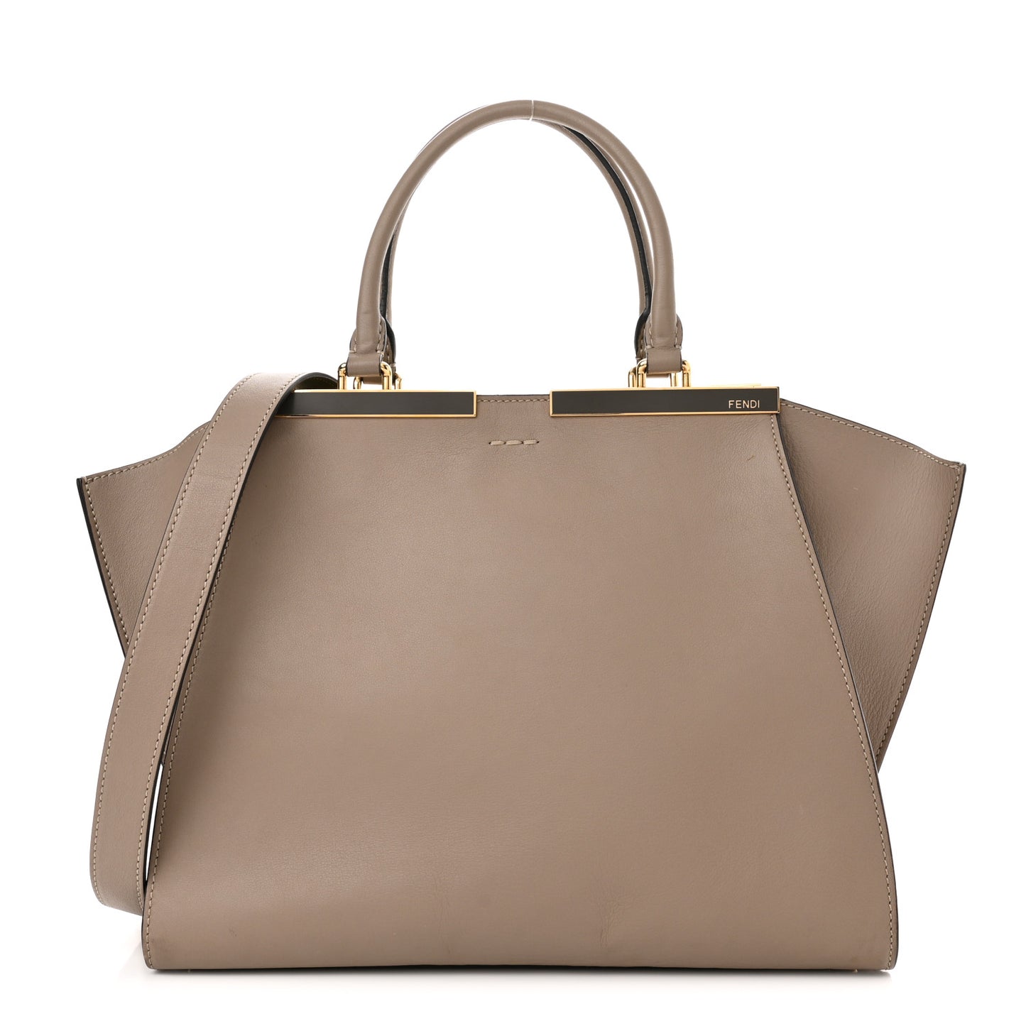 Vitello Dolce Shiny Nappa Petite 3Jours Tote Tortora Emerald