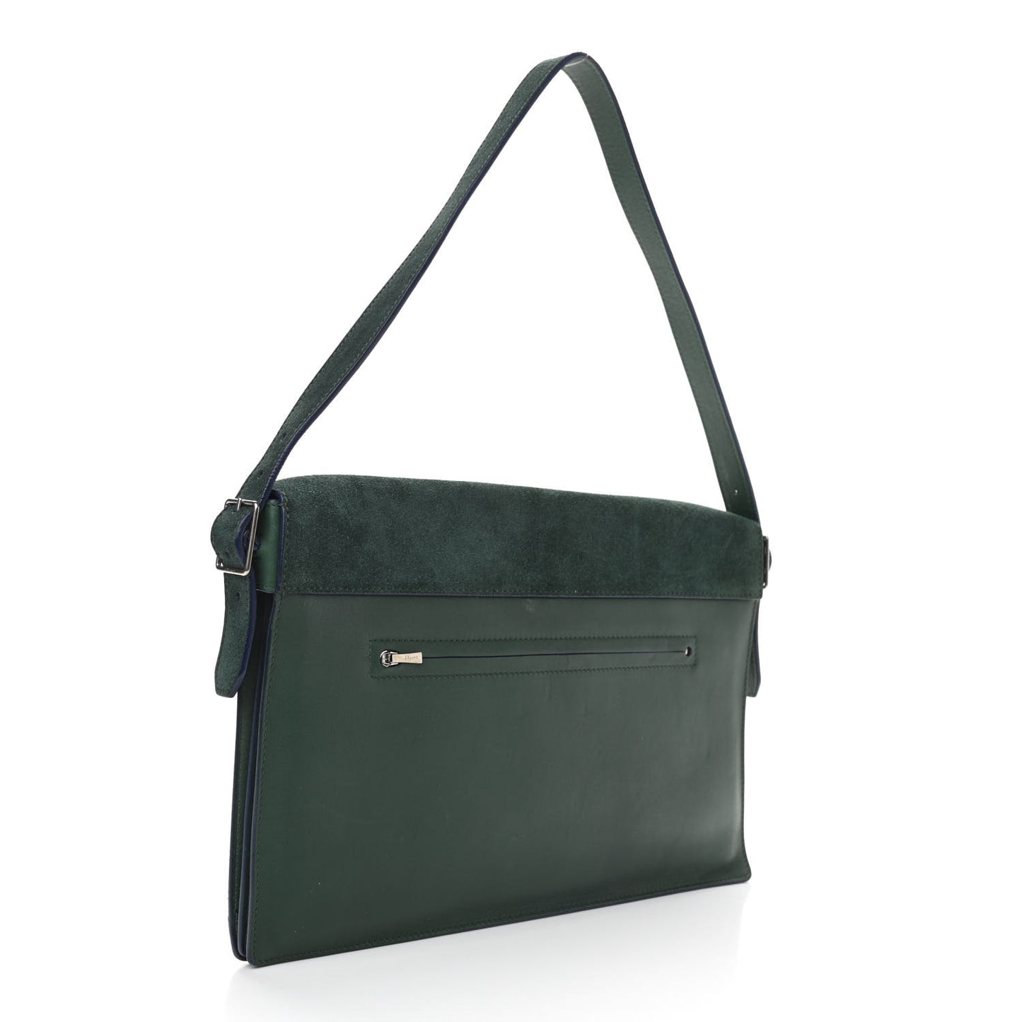 Suede Calfskin Pony Hair Medium Tri-Color Diamond Shoulder Bag Green