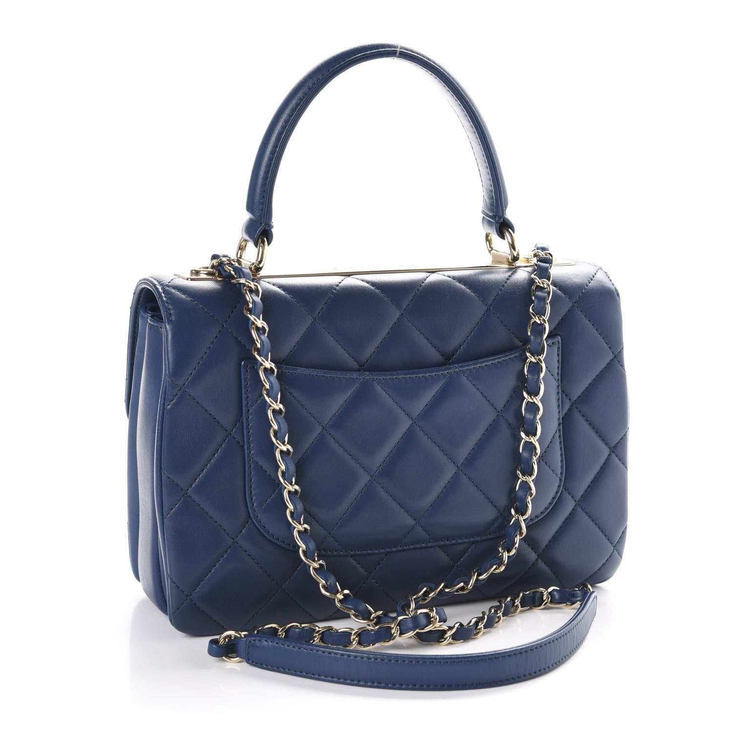 Chanel Lambskin Quilted Small Trendy CC Flap Dual Handle Bag Blue 3 of 10
