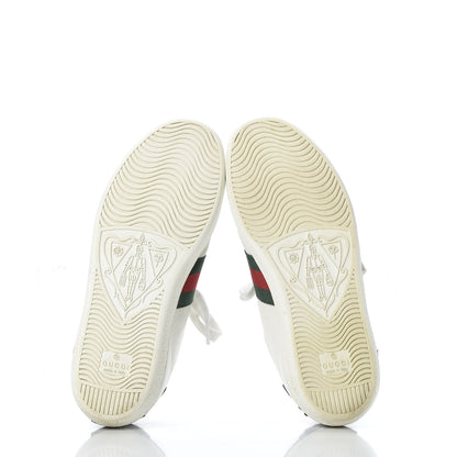 Gucci Calfskin Web Floral Embroidered Ace Sneakers 36 White 7 of 11