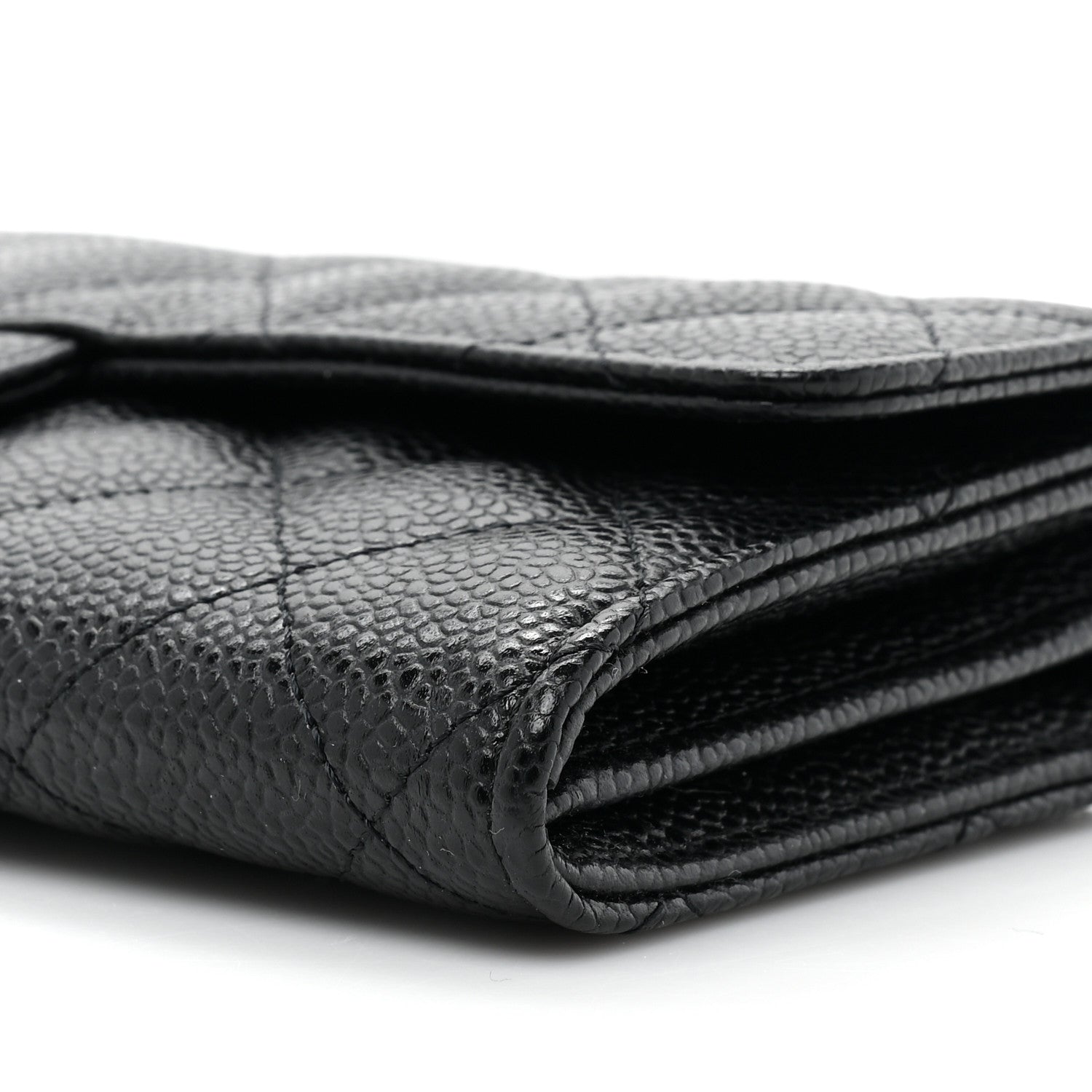 Chanel Caviar Quilted Large Gusset Flap Wallet Black 12 of 13