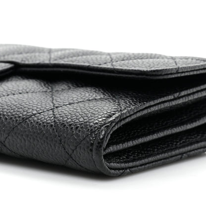 Chanel Caviar Quilted Large Gusset Flap Wallet Black 12 of 13