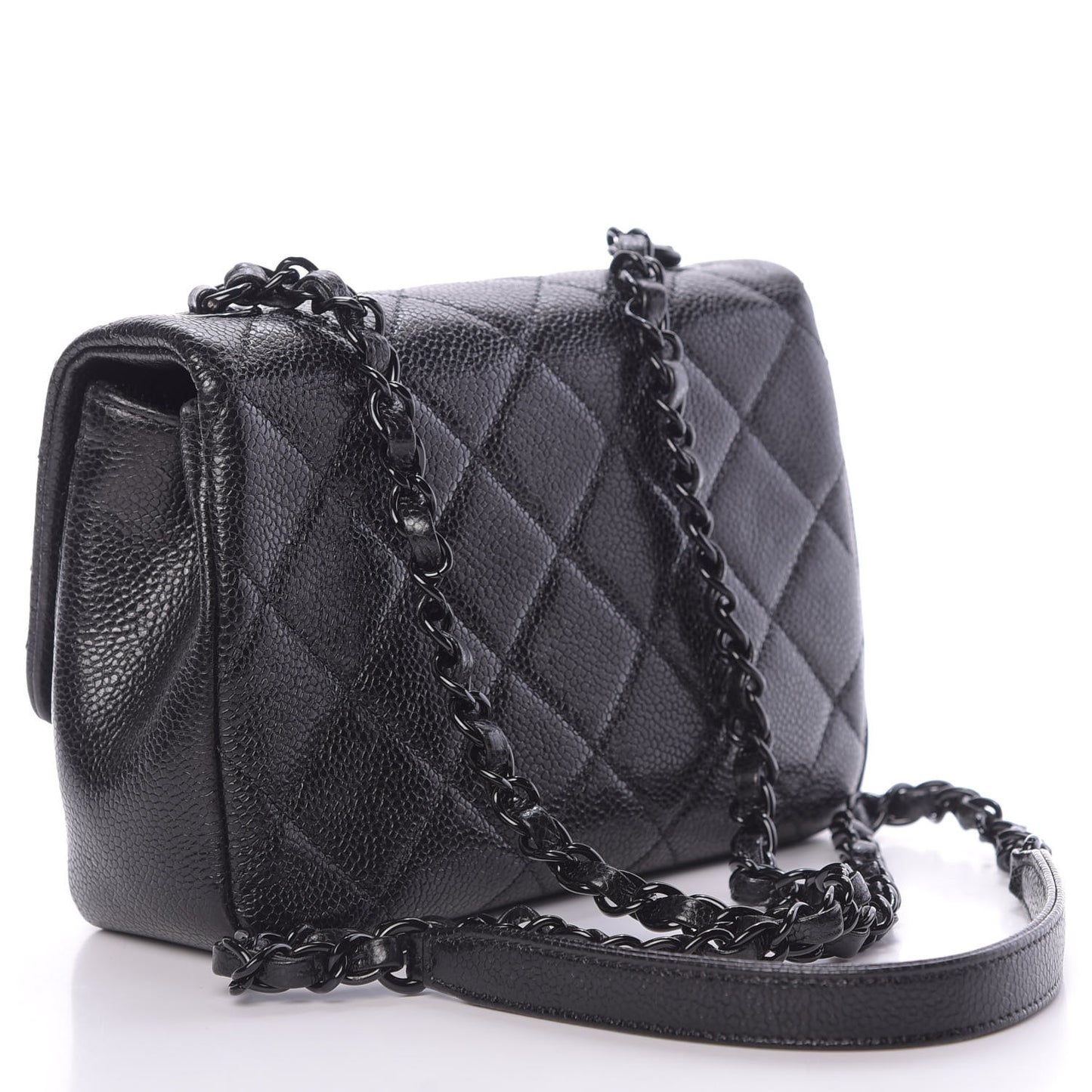 Caviar Quilted Incognito Mini Square Flap Black