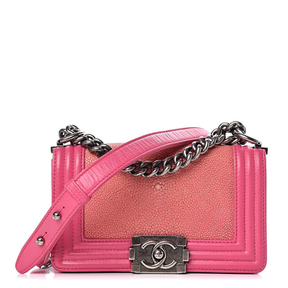 Chanel Galuchat Stingray Small Boy Flap Pink 1 of 13