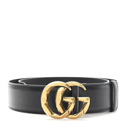Gucci Plutone Calfskin Geometric Double G 40mm Belt 80 32 Black 1 of 4