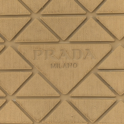 Prada Raffia Metal Triangle Logo Woven Flatform 35mm Slide Sandals 37 Naturale 7 of 10