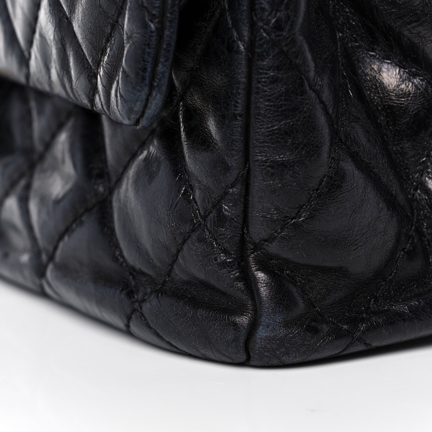 Chanel Glazed Aged Calfskin Quilted 2.55 Reissue 227 Flap Dark Navy 17 of 18