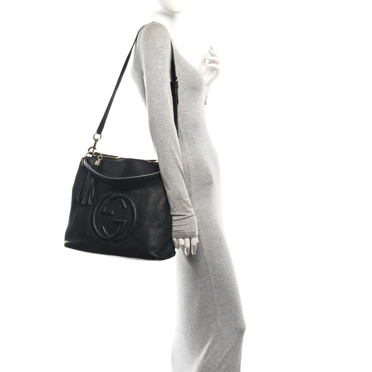 Gucci Pebbled Calfskin Large Soho Hobo Black 2 of 10