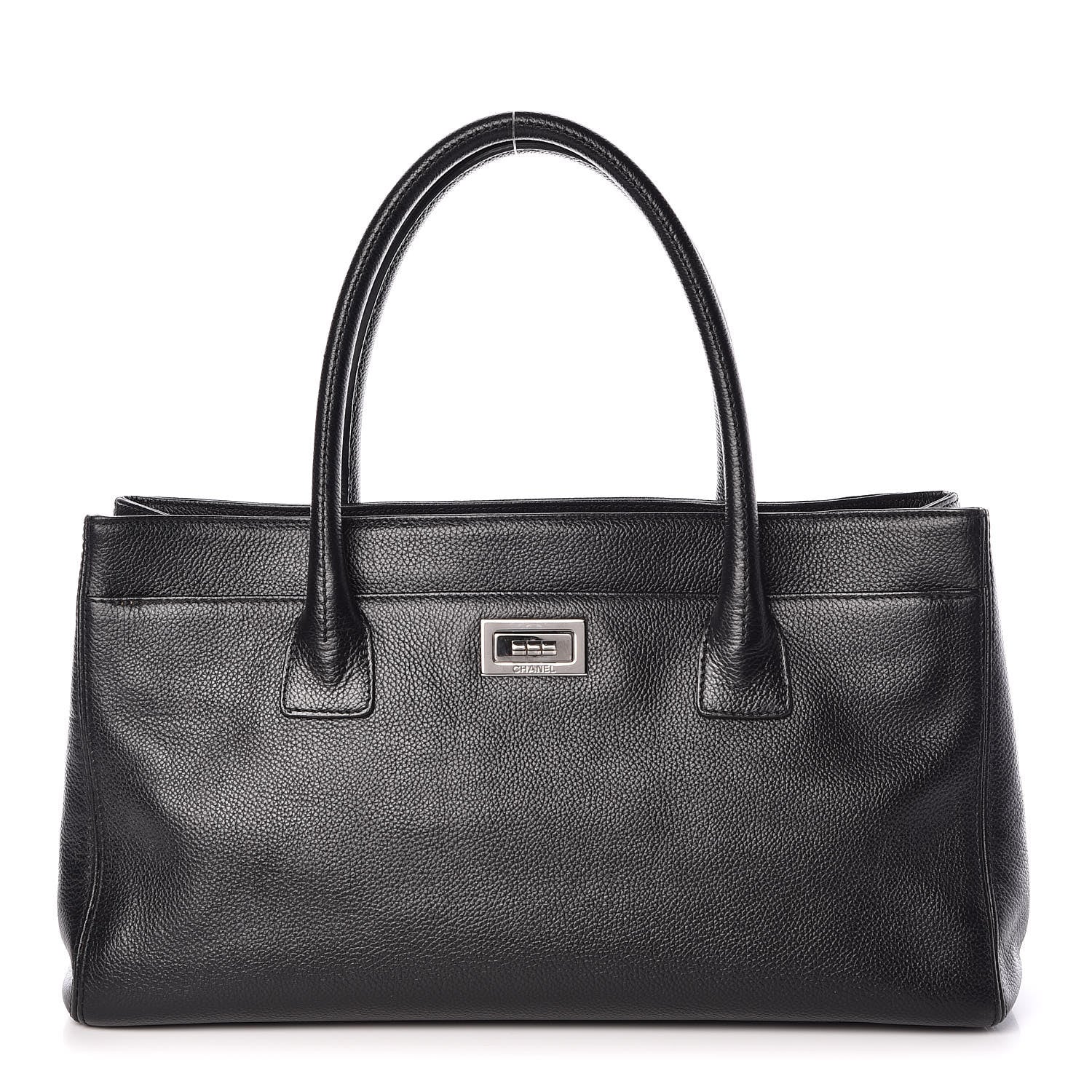 Chanel Calfskin Mademoiselle Lock Cerf Shopper Tote Black 1 of 12