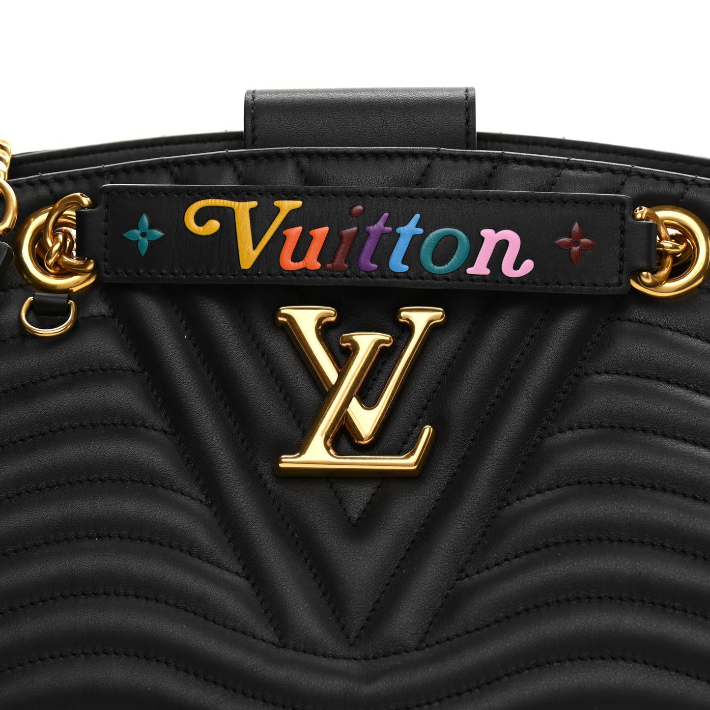 Calfskin New Wave Chain Tote Black