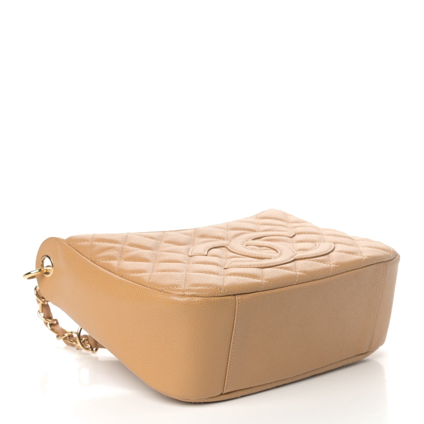 Caviar Quilted Timeless CC Shoulder Bag Beige