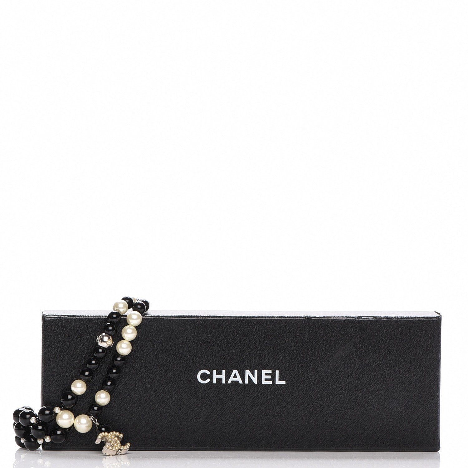 Chanel Pearl Bead CC Bracelet Black White 6 of 6
