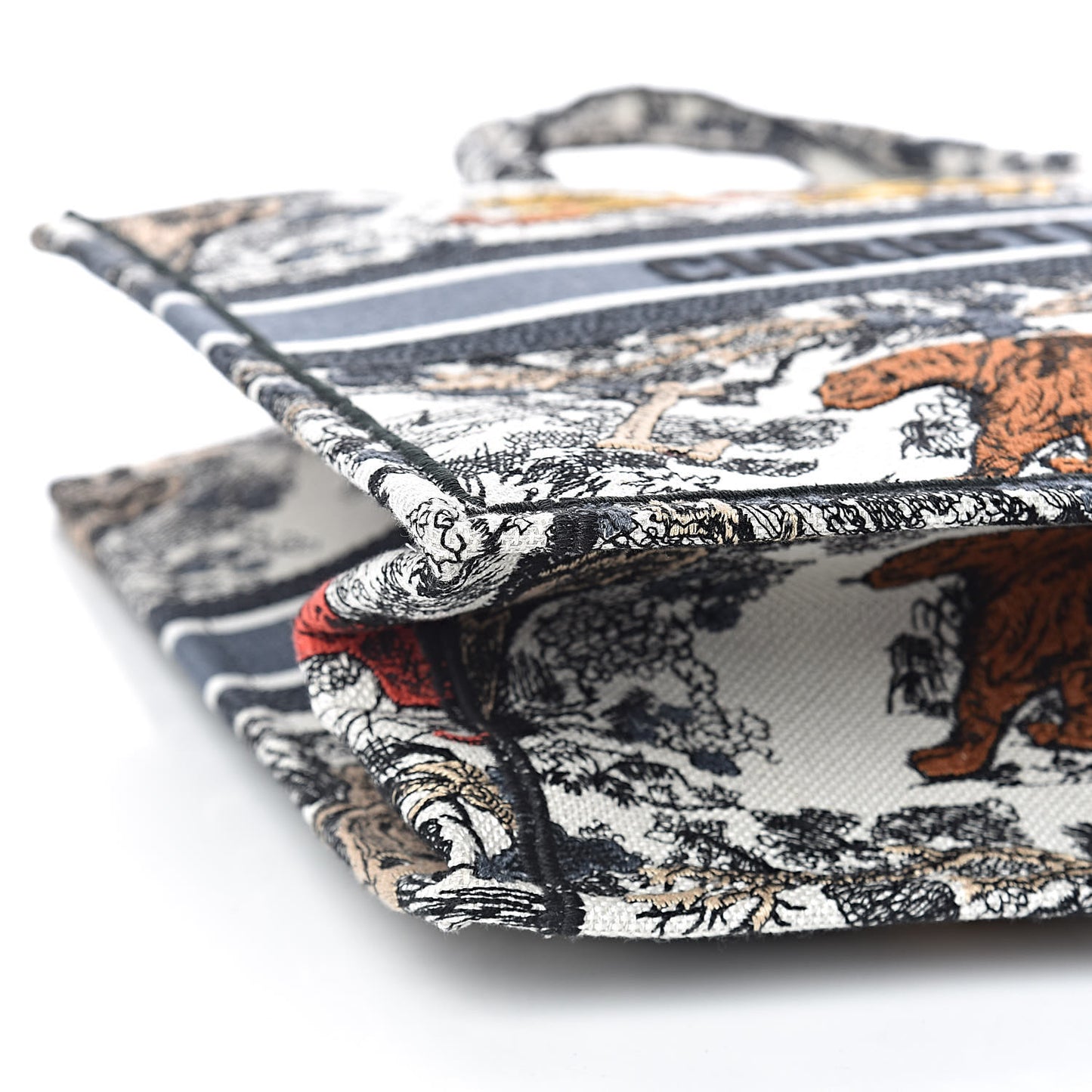 Canvas Embroidered Large Dioriviera Toile De Jouy Book Tote Multicolor