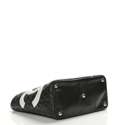 Chanel Calfskin Quilted Large Cambon Tote Black White 4 of 7