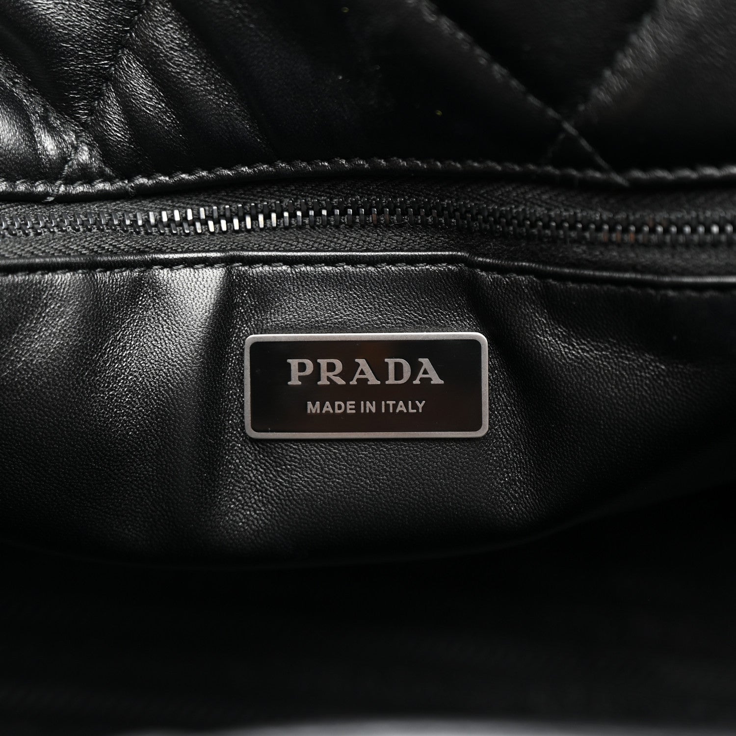 Prada Nappa Stitched Monochrome Chain Tote Bag Black 6 of 10