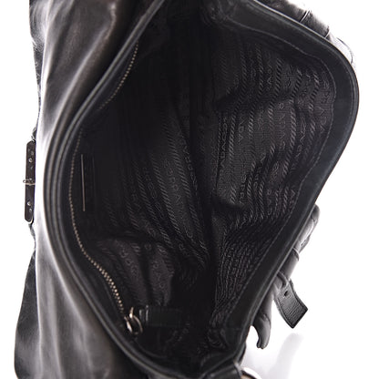 Prada Royal Calf Easy Foldover Pushlock Flap Shoulder Bag Black 7 of 11