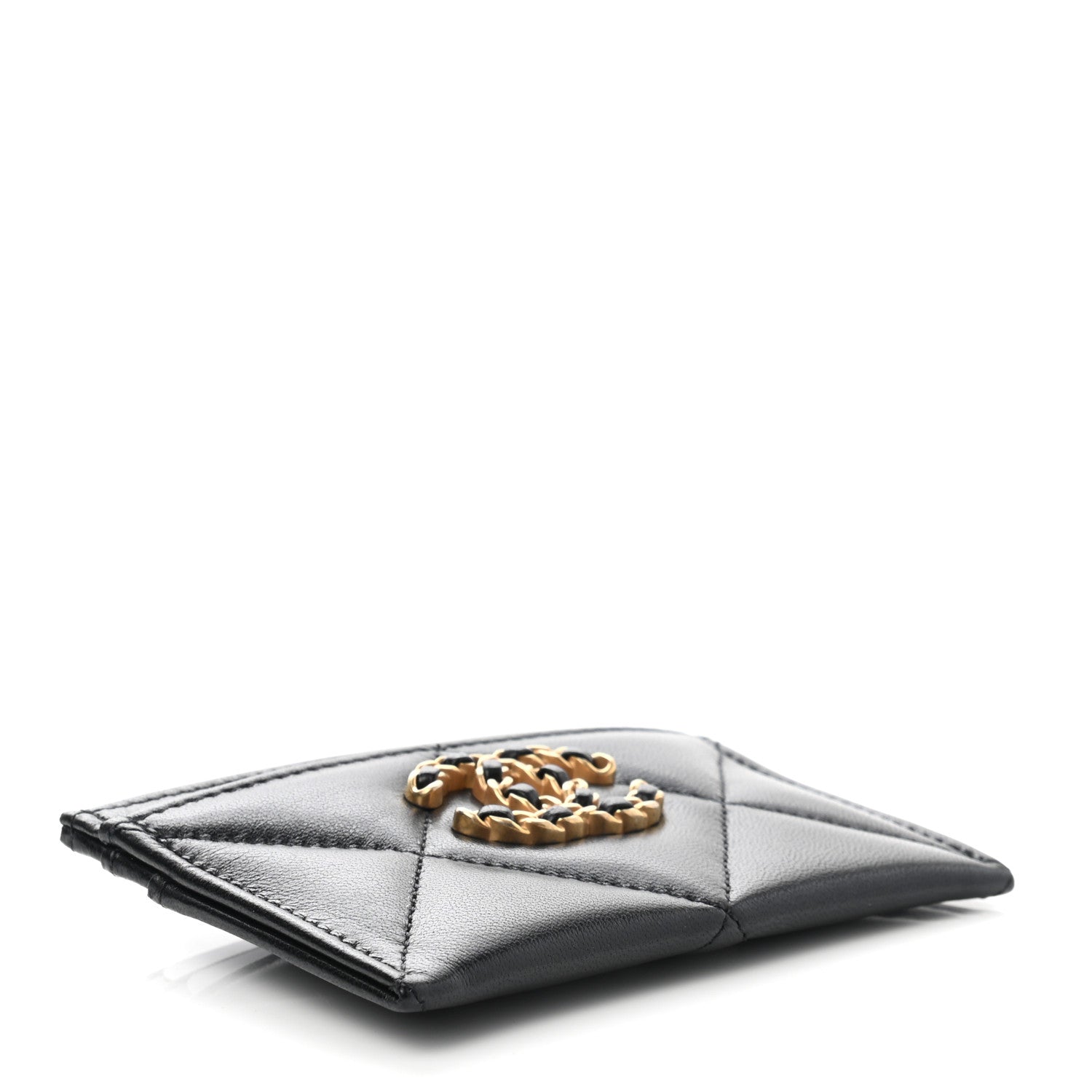 Chanel Lambskin Quilted Chanel 19 Card Holder Black 4 of 9