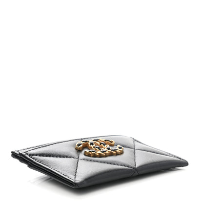 Chanel Lambskin Quilted Chanel 19 Card Holder Black 4 of 9