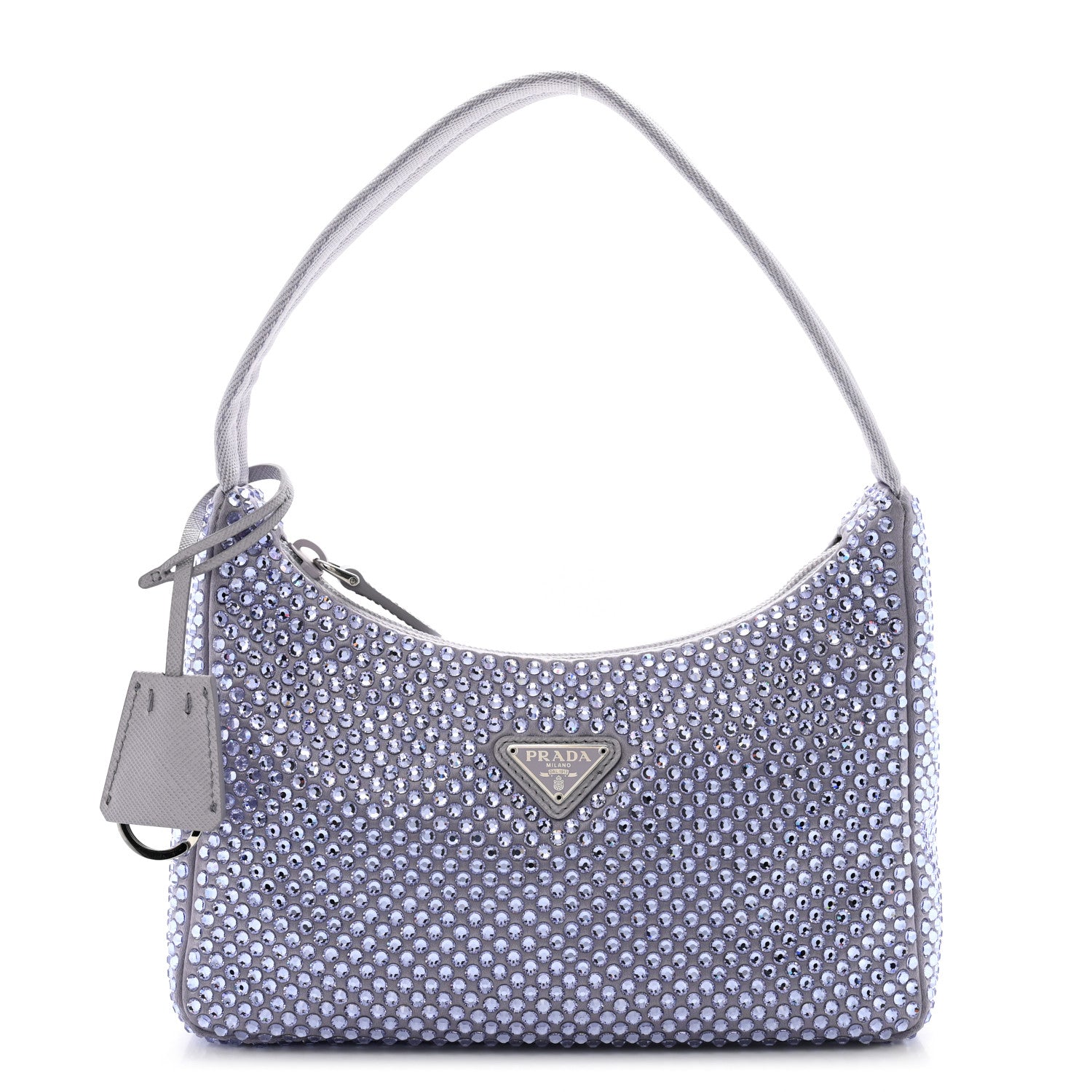 Prada Satin Crystal Mini Re-Edition 2000 Bag Glicine 1 of 9