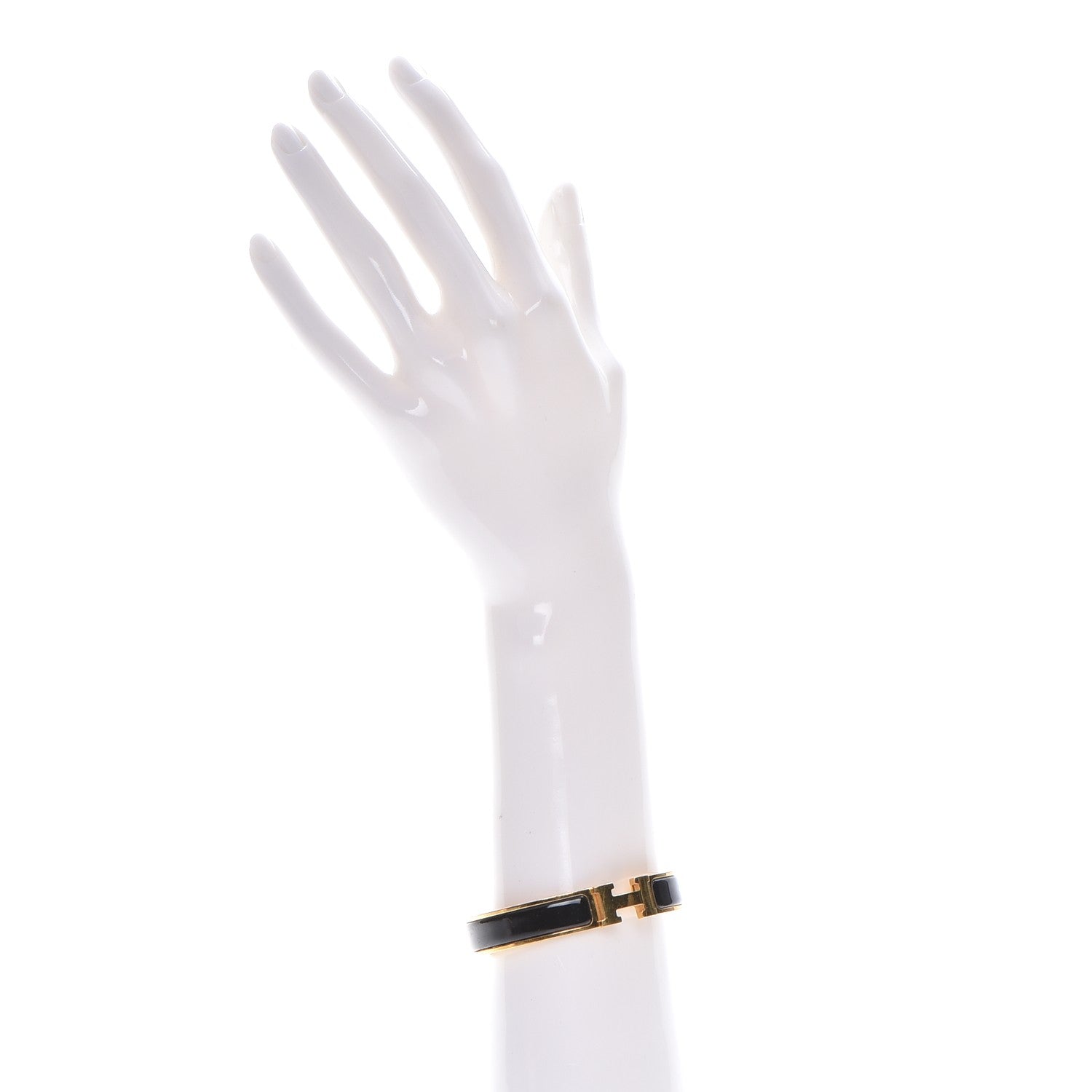 Hermes Enamel Narrow Clic Clac H Bracelet GM Black 2 of 7