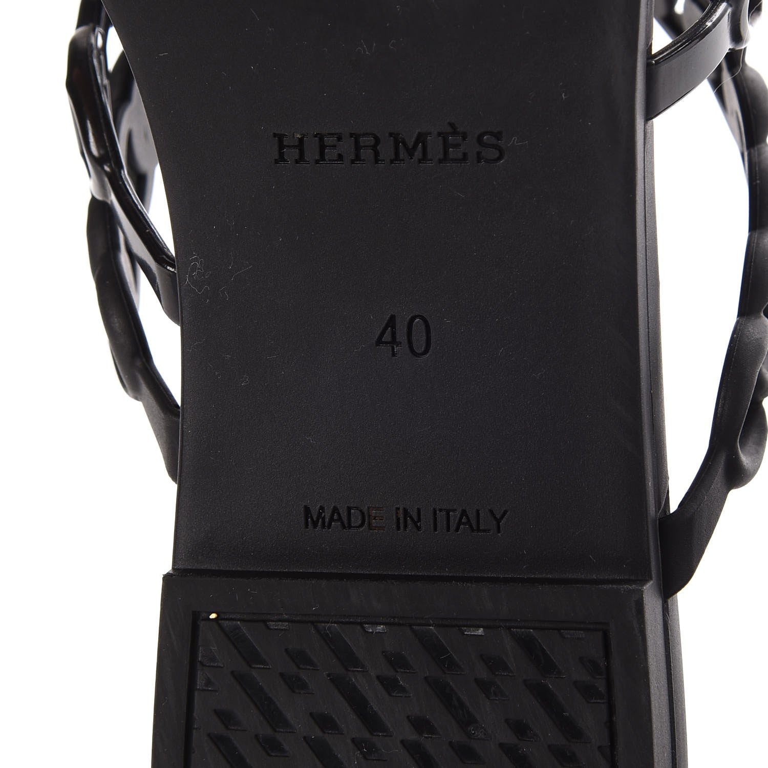 Hermes Rubber Chaine d'Ancre Nude Sandals 40 Black 6 of 7