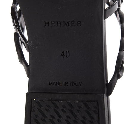 Hermes Rubber Chaine d'Ancre Nude Sandals 40 Black 6 of 7