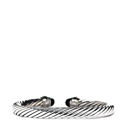 David Yurman Sterling Silver 14K Yellow Gold Black Onyx 7mm Cable Classics Bracelet 2 of 3