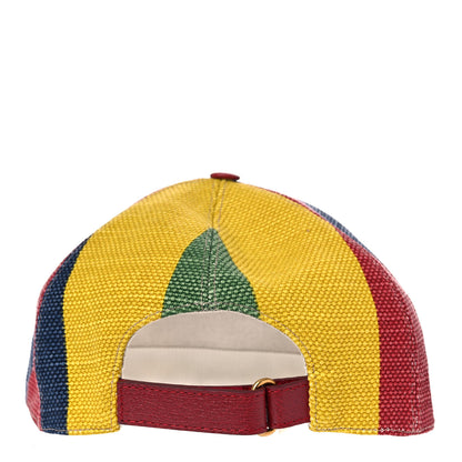 Gucci Canvas Marley Stripe Script Logo Patch Gucci 100 Baseball Hat L Multicolor 4 of 10