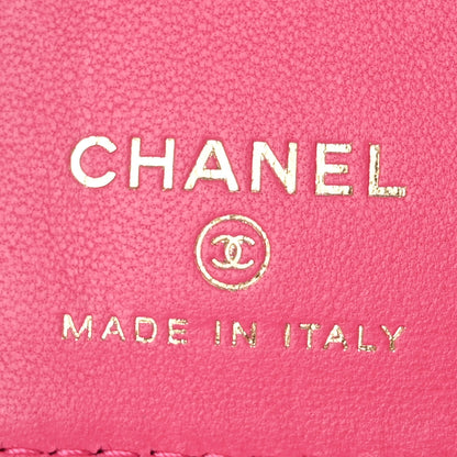 Chanel Lambskin Quilted Card Holder Wallet Dark Pink 6 of 10