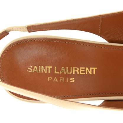 Saint Laurent Calfskin Opyum 110 Slingback Pumps 39.5 Real Beige 7 of 11