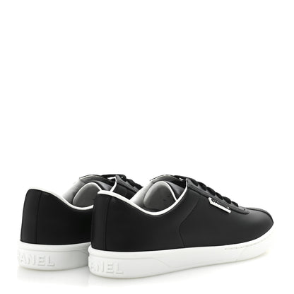 Chanel Calfskin CC Womens Sneakers 38.5 Black 5 of 9