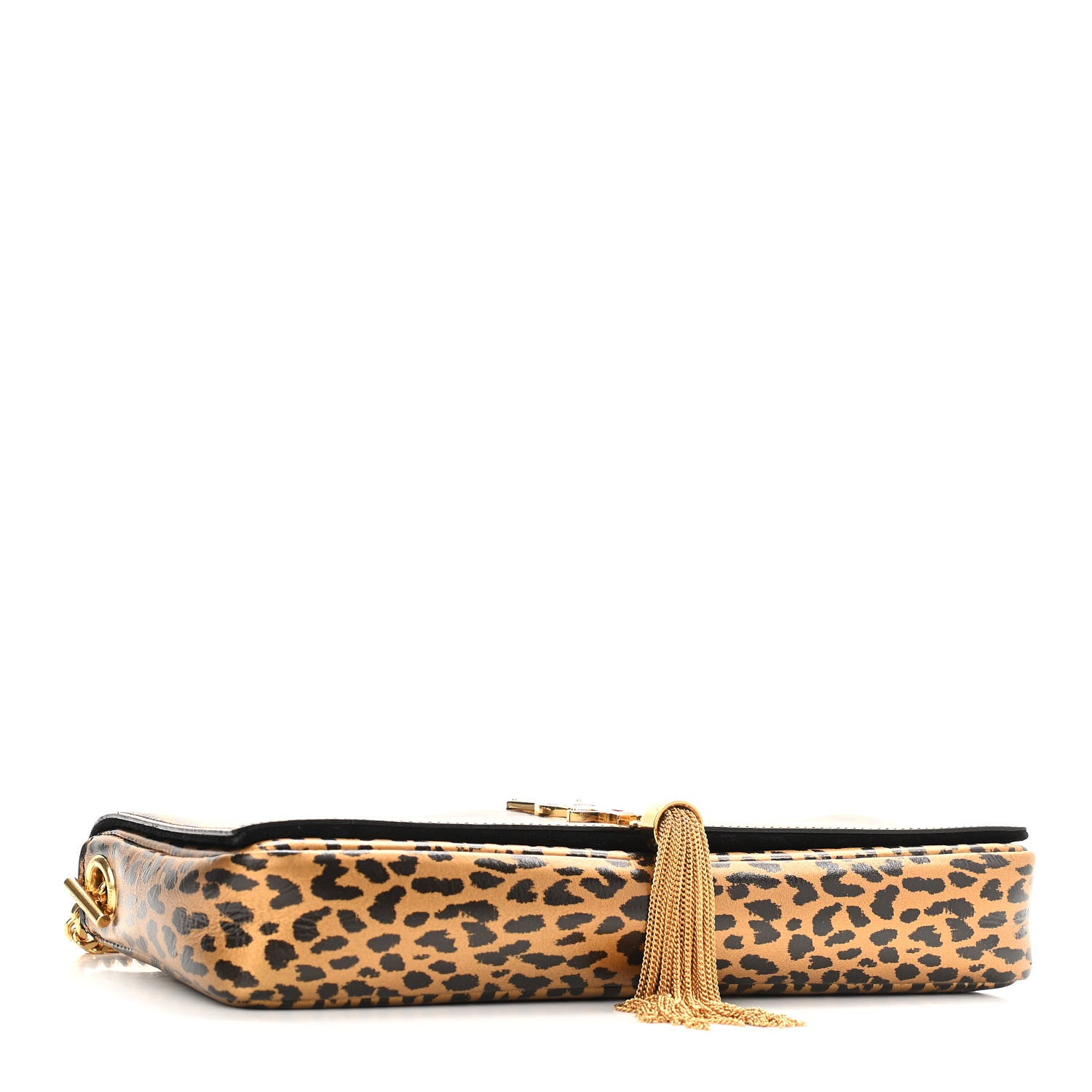 Saint Laurent Calfskin Leopard Print Monogram Tassel Kate 99 Naturale 4 of 9