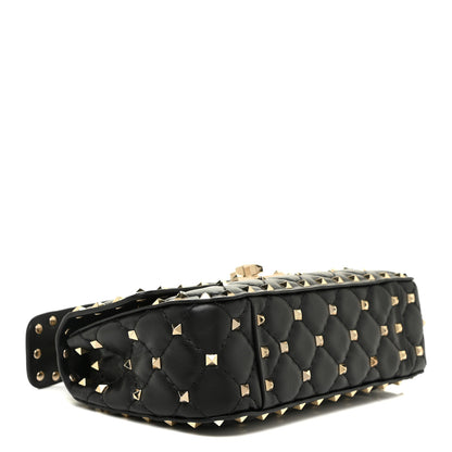 Valentino Garavani Lambskin Small Rockstud Spike Shoulder Bag Black 4 of 10