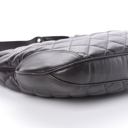 Burberry Calfskin Quilted Brook Hobo Dark Brown 7 of 9