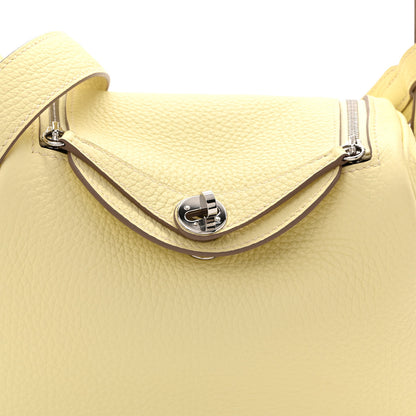 Hermes Taurillon Clemence Mini Lindy 20 Jaune Milton 8 of 12