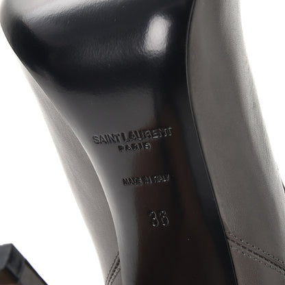 Saint Laurent Calfskin Classic Paris Ela 110 Ankle Boots 36 Earth 6 of 9