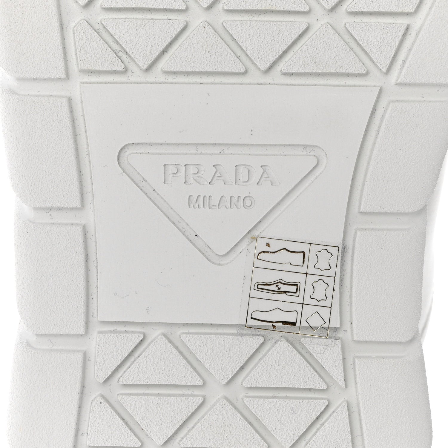 Prada Vitello Rois Metal Triangle Logo Mens Sneakers 10 White Black 8 of 9