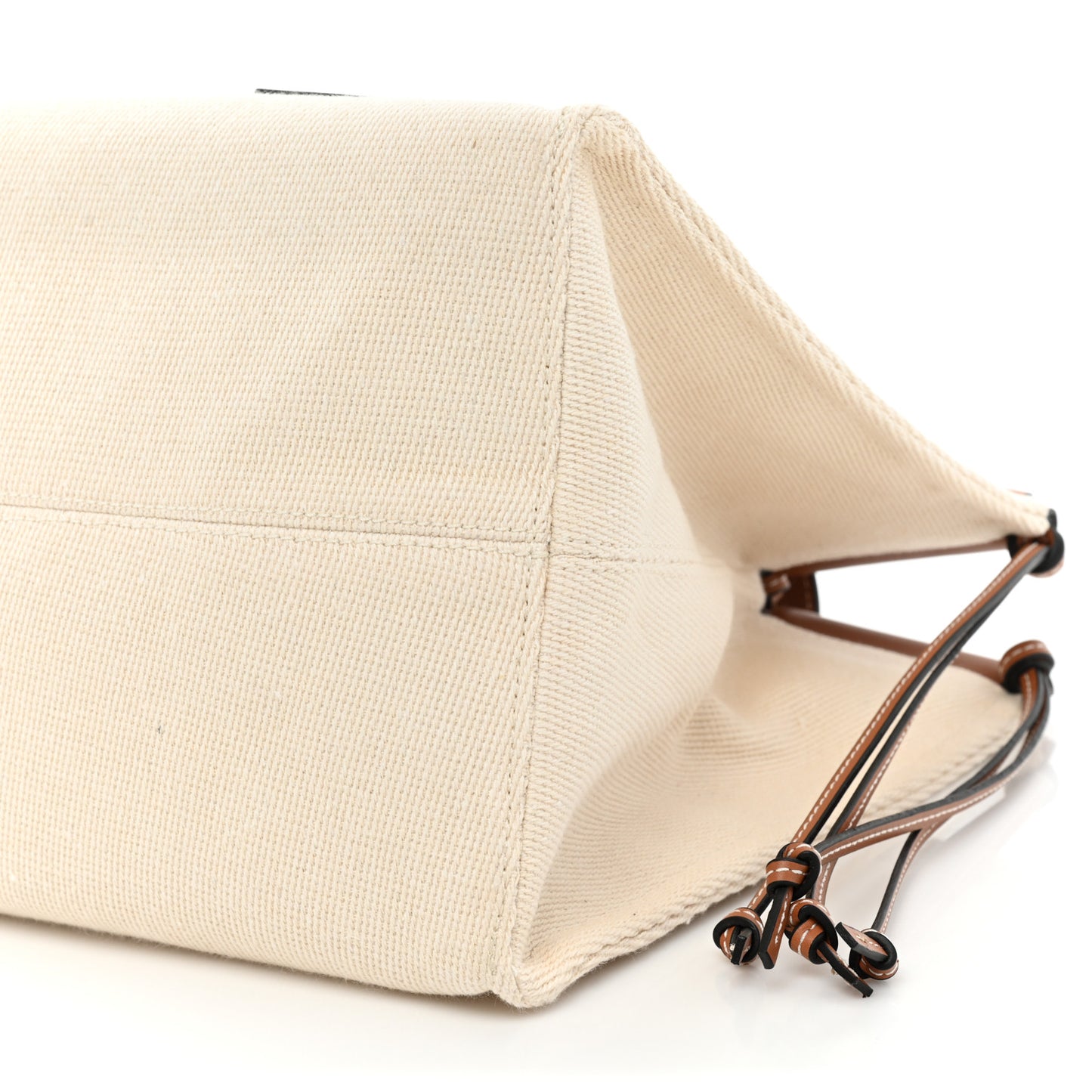 Canvas Calfskin Small Cushion Tote Beige