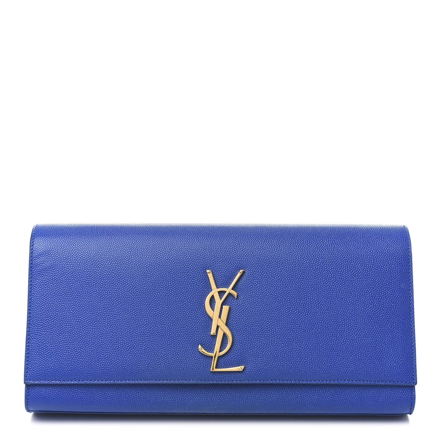 Grain De Poudre Classic Monogram Cassandre Clutch Blue Majorelle