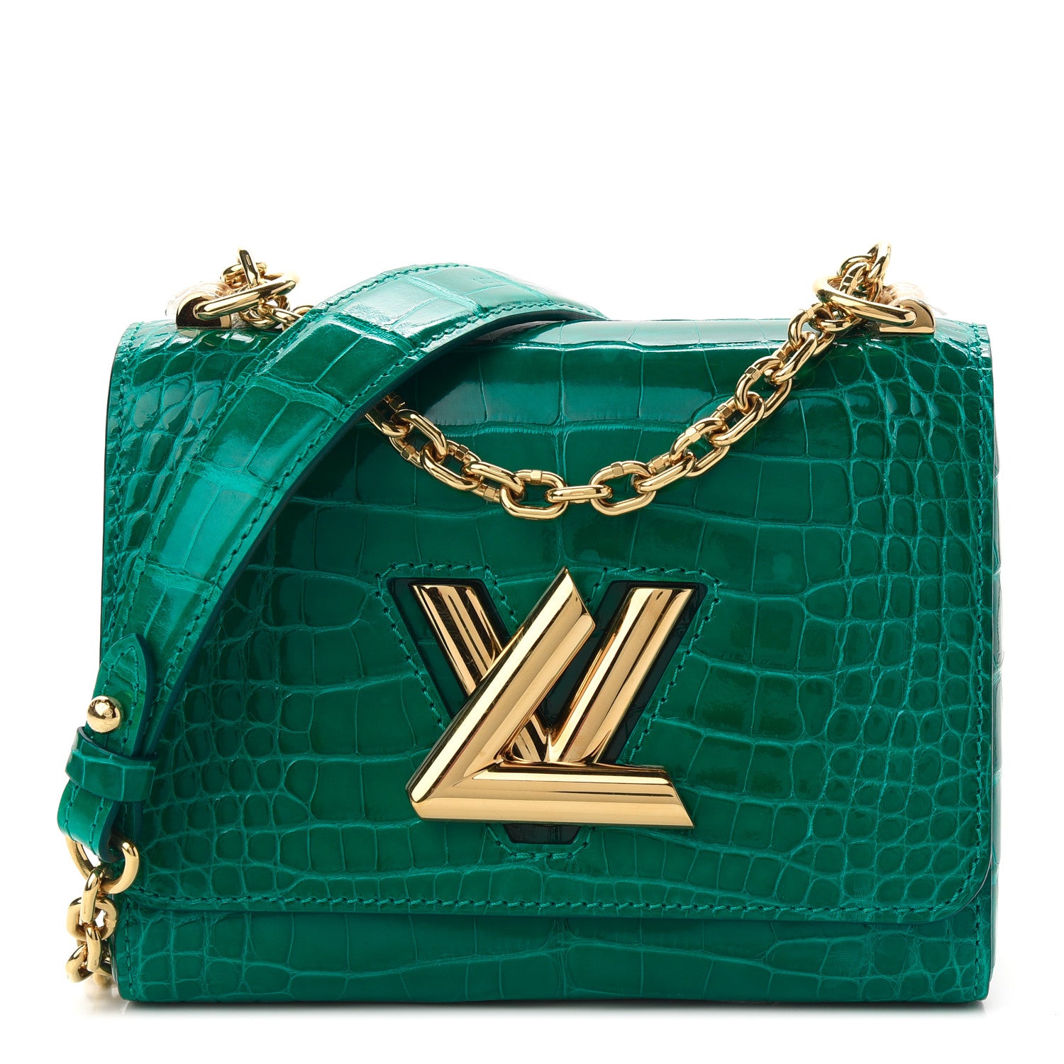 Louis Vuitton Crocodile Twist Shoulder Bag PM Emeraude 1 of 8