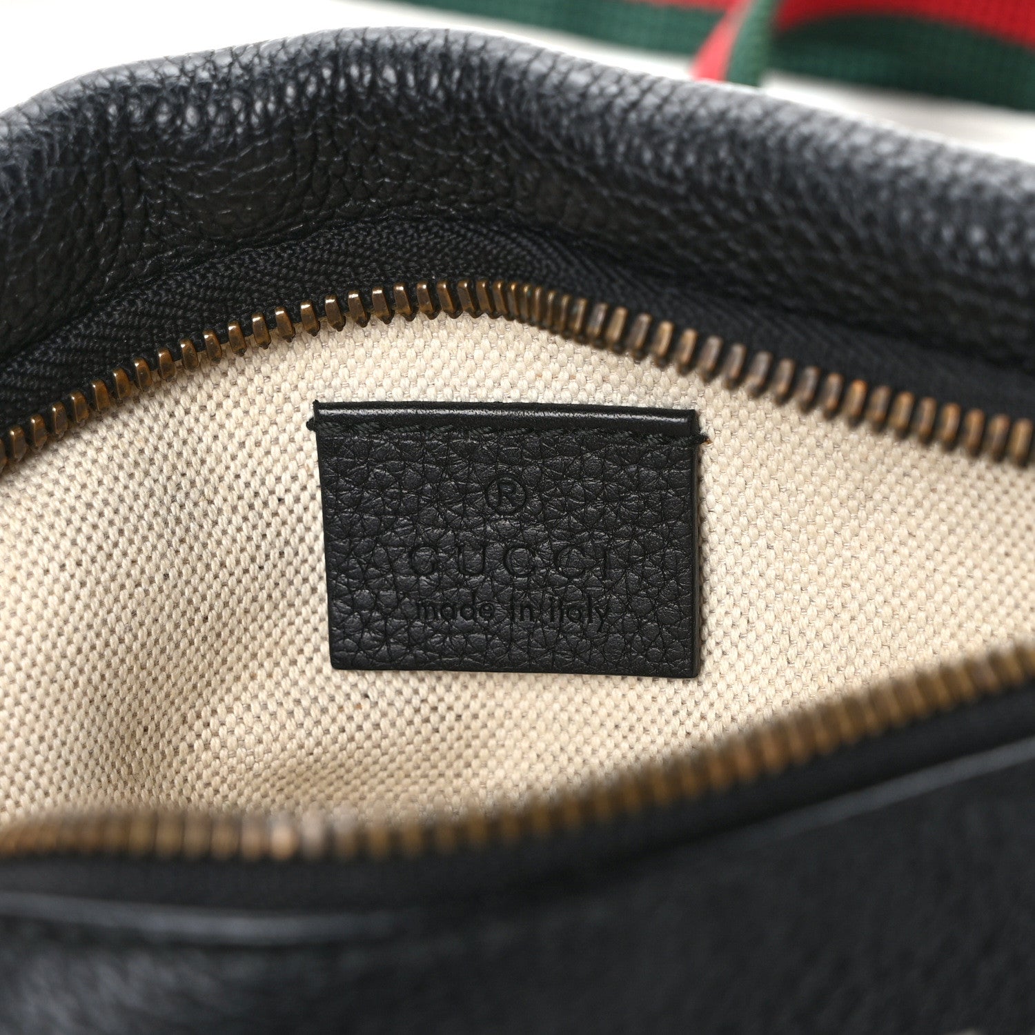 Gucci Grained Calfskin Small Logo Belt Bag Black 6 of 9