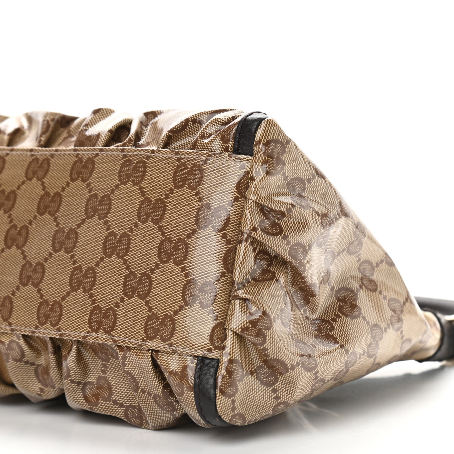 Crystal Monogram D Ring Gold Hobo Brown