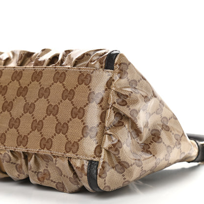 Gucci Crystal Monogram D Ring Gold Hobo Brown 9 of 9