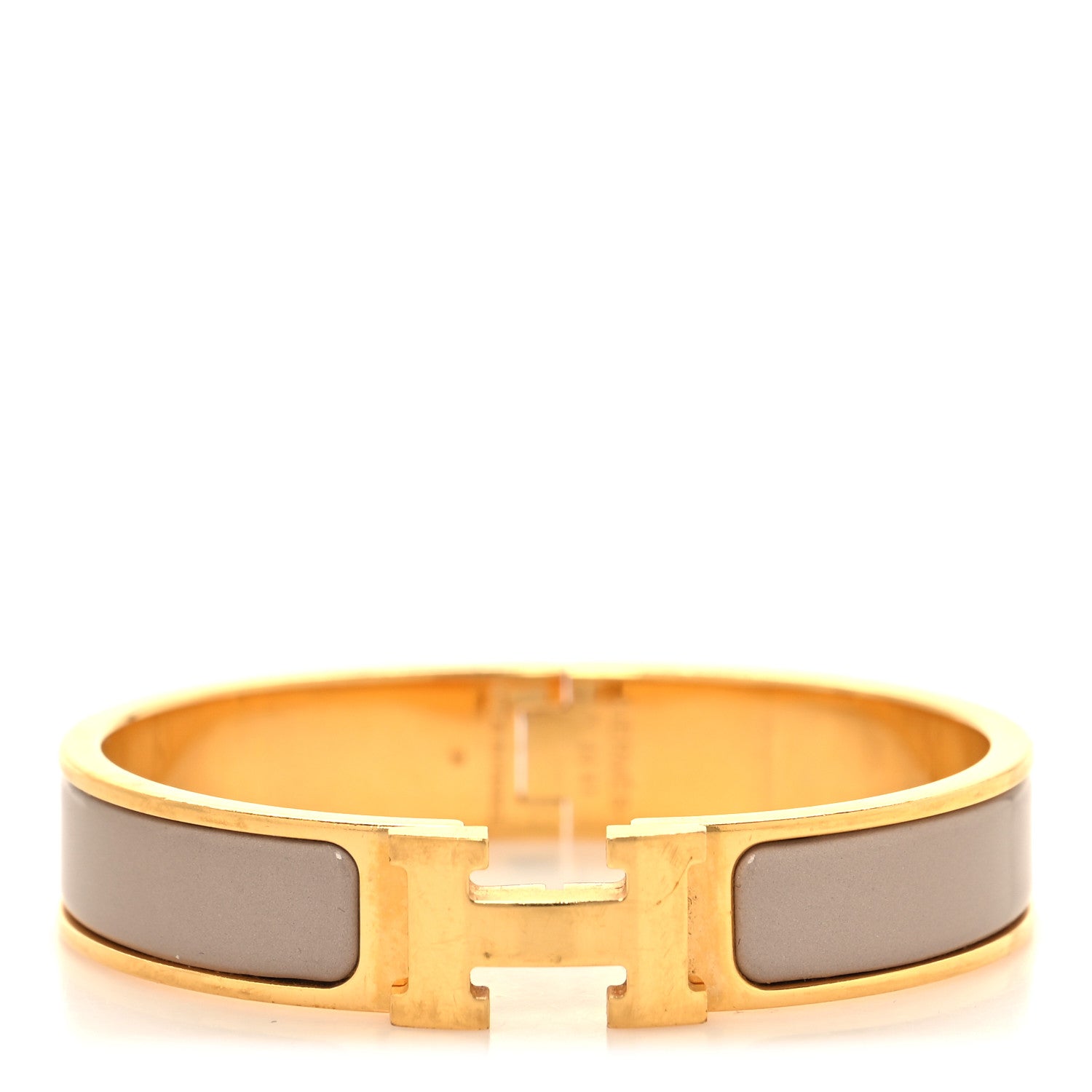 Hermes Enamel Narrow Clic Clac H Bracelet PM Marron Glace 1 of 5