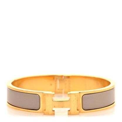 Hermes Enamel Narrow Clic Clac H Bracelet PM Marron Glace 1 of 5
